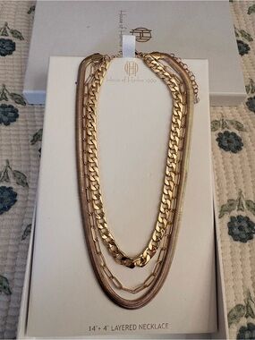 House of Harlow 1960 Layered Gold Multi-Chain Necklace